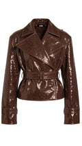 Cropped Trench Jacket: Coco Sequin