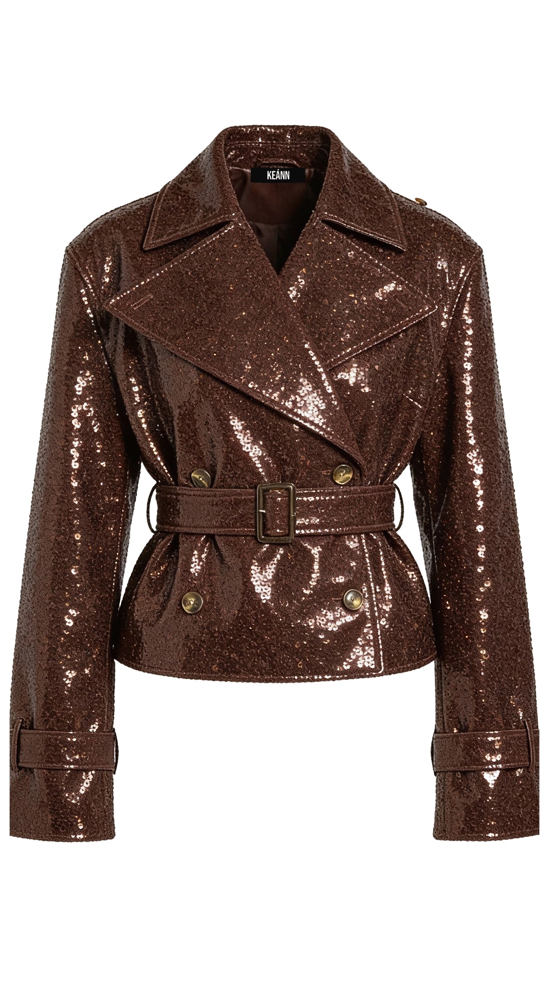 Cropped Trench Jacket: Coco Sequin