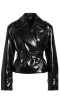 Cropped Trench Jacket: Black