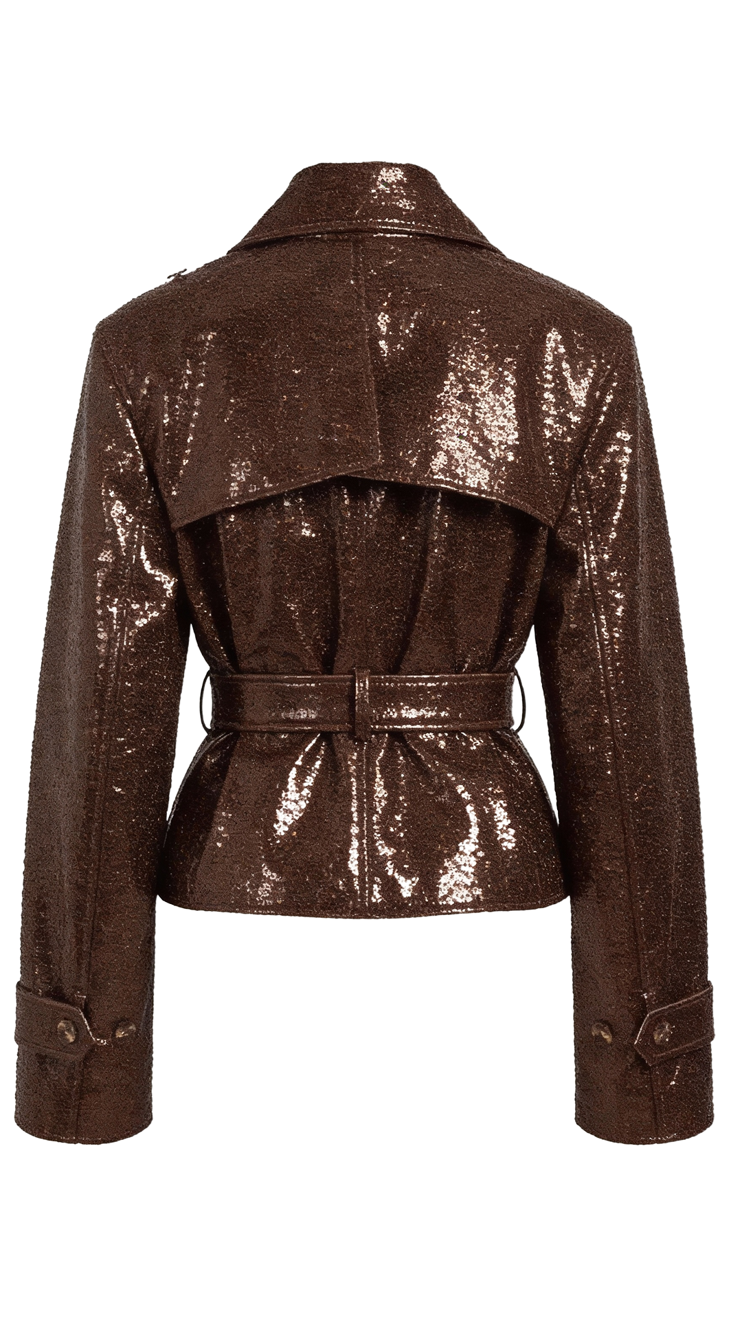Cropped Trench Jacket: Coco Sequin