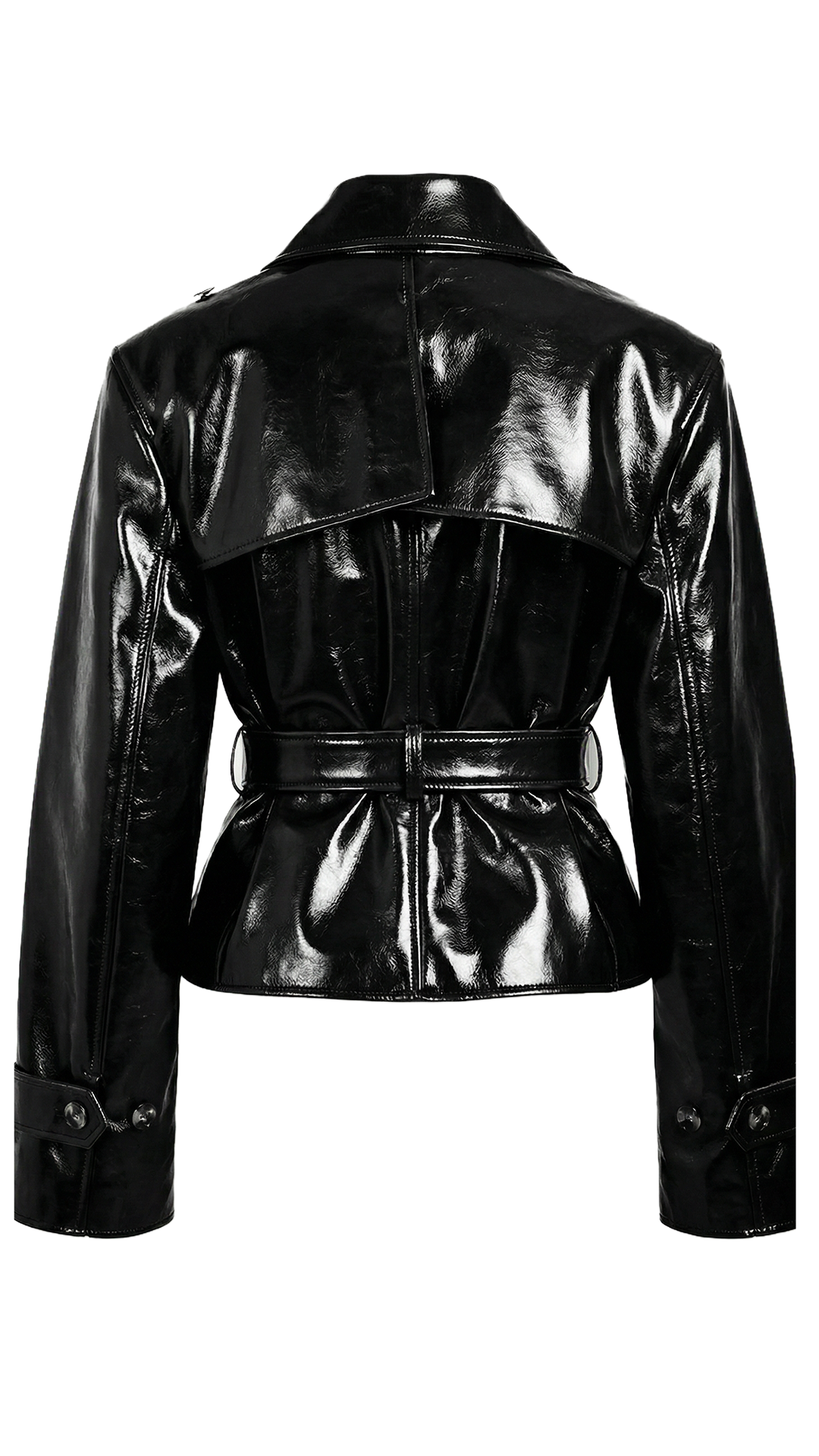 Cropped Trench Jacket: Black