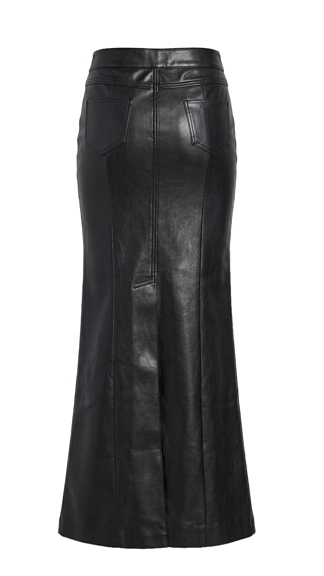 Flair Maxi Skirt: Black Leather