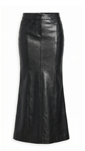 Flair Maxi Skirt: Black Leather