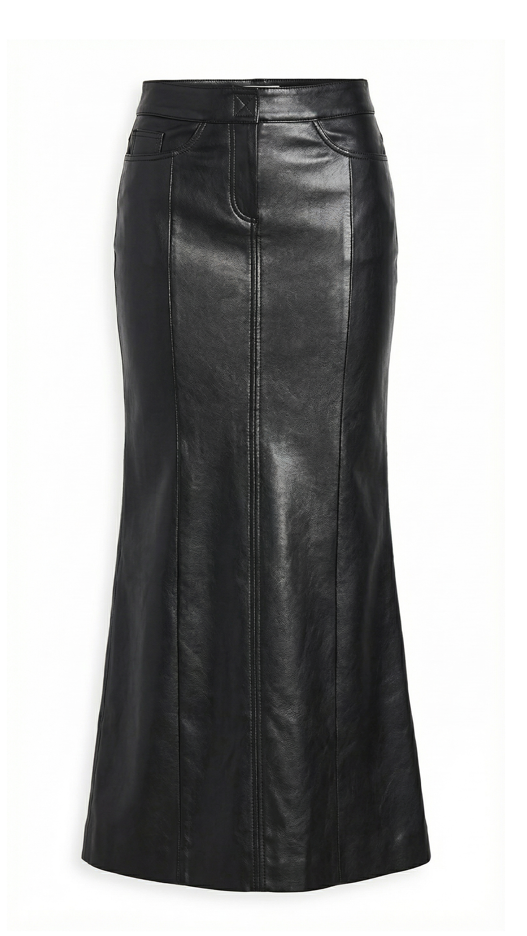 Flair Maxi Skirt: Black Leather