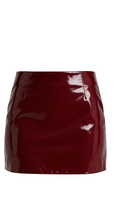 Patent Leather Mini Skirt: Cherry Red