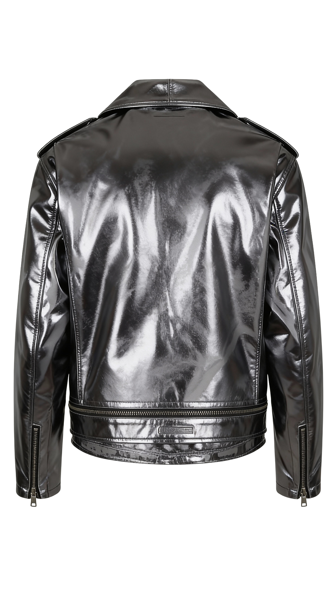 Oversized Moto Jacket: Metallic Gunmetal