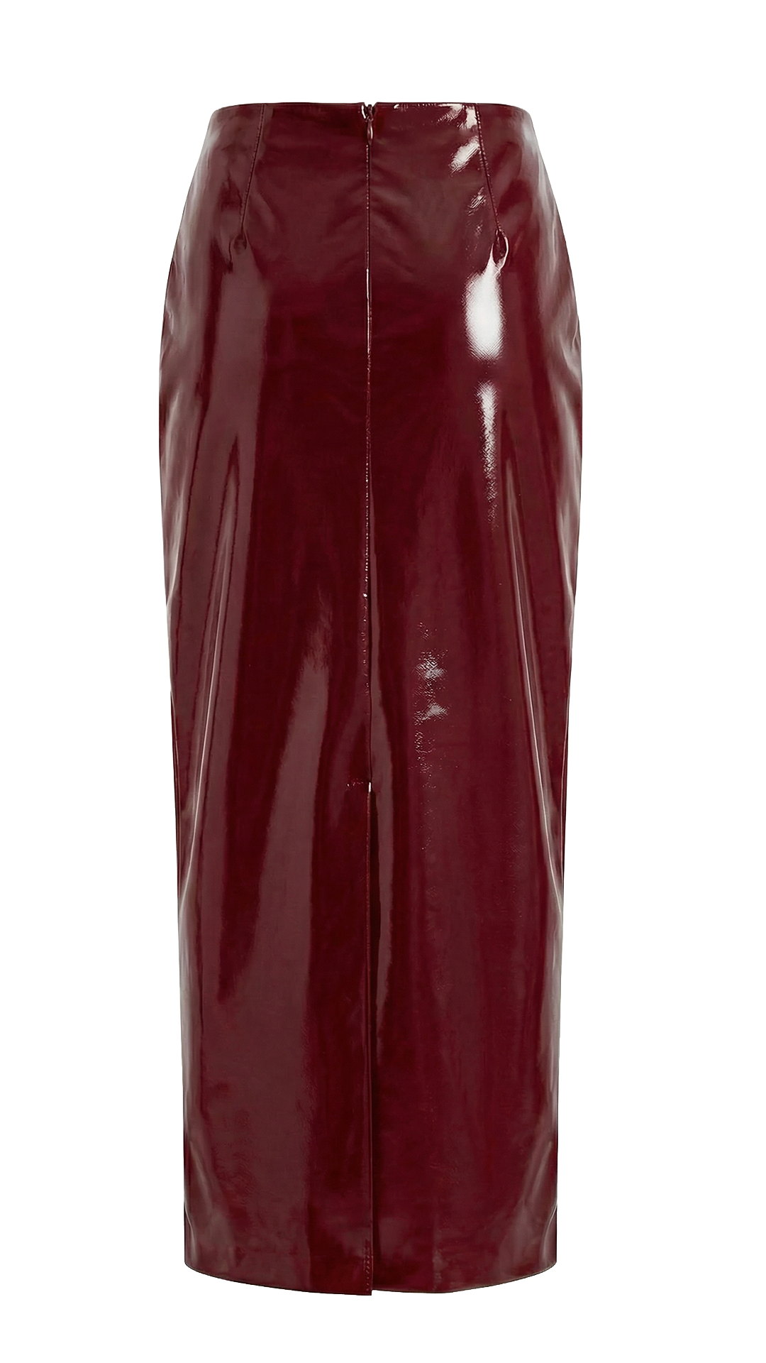 Pencil Maxi Skirt: Cherry Red Patent Leather