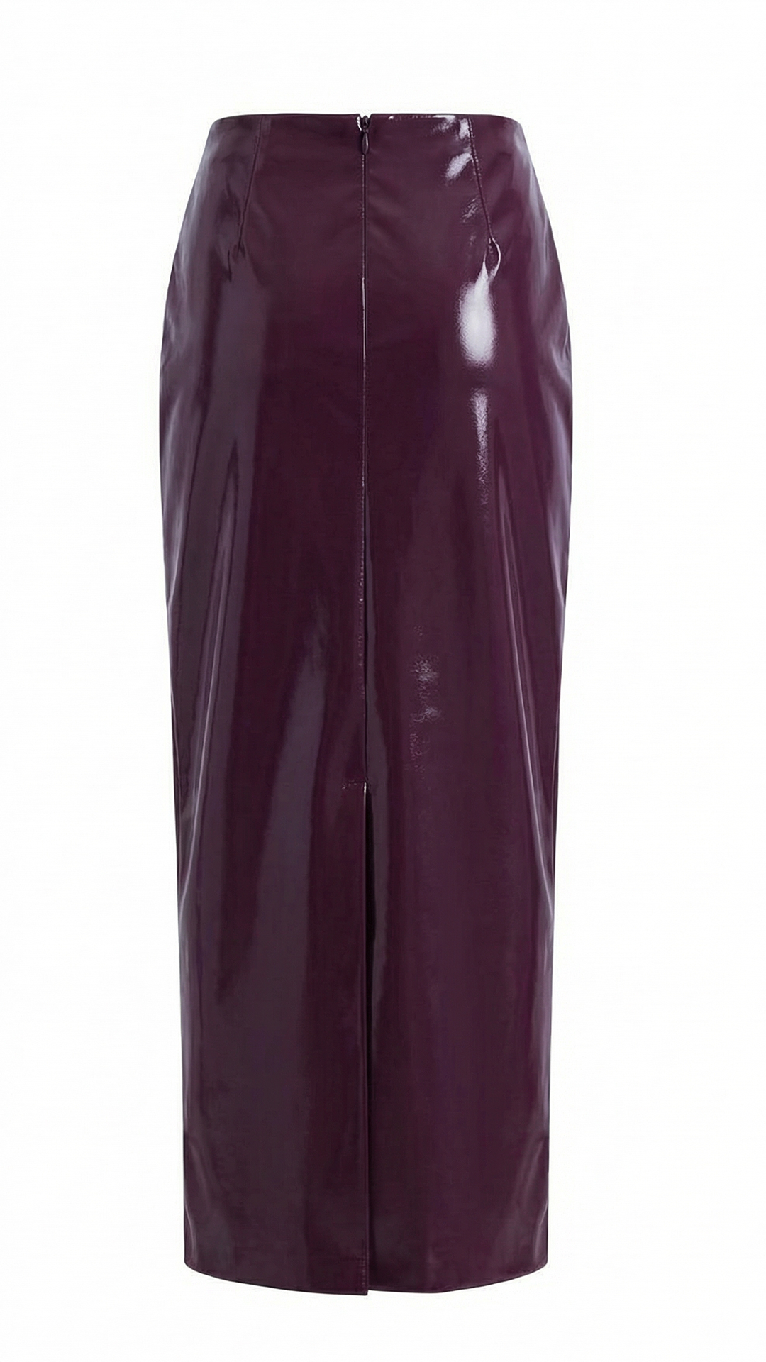 Pencil Maxi Skirt: Plum Patent Leather
