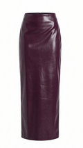 Pencil Maxi Skirt: Plum Patent Leather