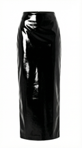 Pencil Maxi Skirt: Black Patent Leather