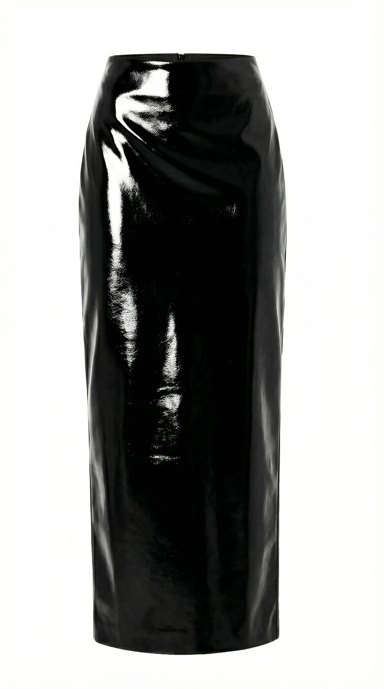 Pencil Maxi Skirt: Black Patent Leather