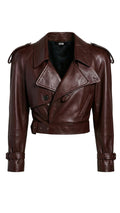 Ultra Cropped Moto Jacket: Coco Leather
