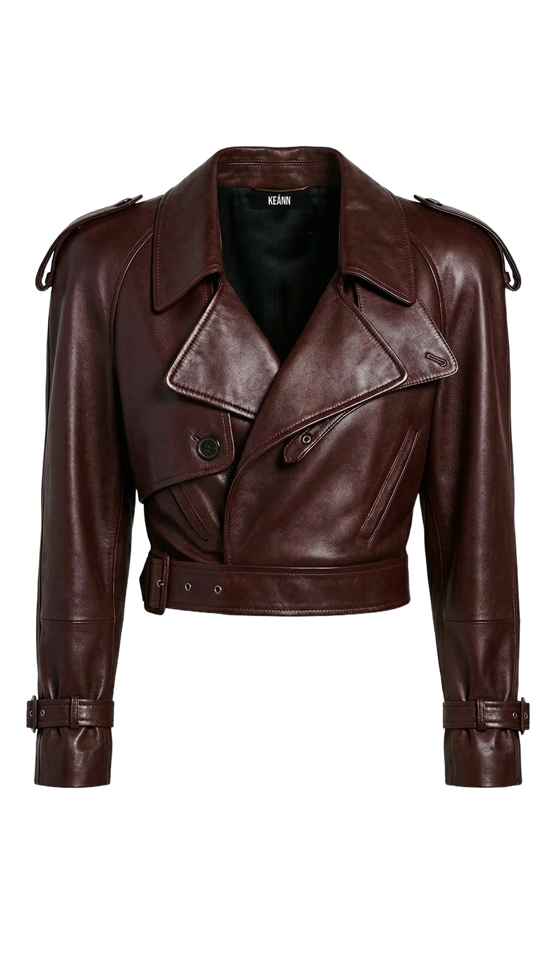 Ultra Cropped Moto Jacket: Coco Leather