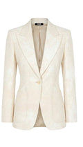 Fitted One Button Blazer: Creme
